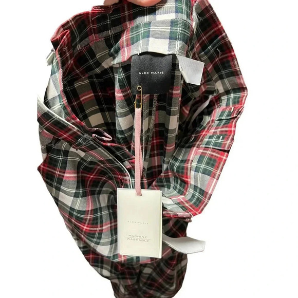 Alex Marie Rebecca Tartan Time Plaid Belted Paperbag Waist Pants - Picture 4 of 7